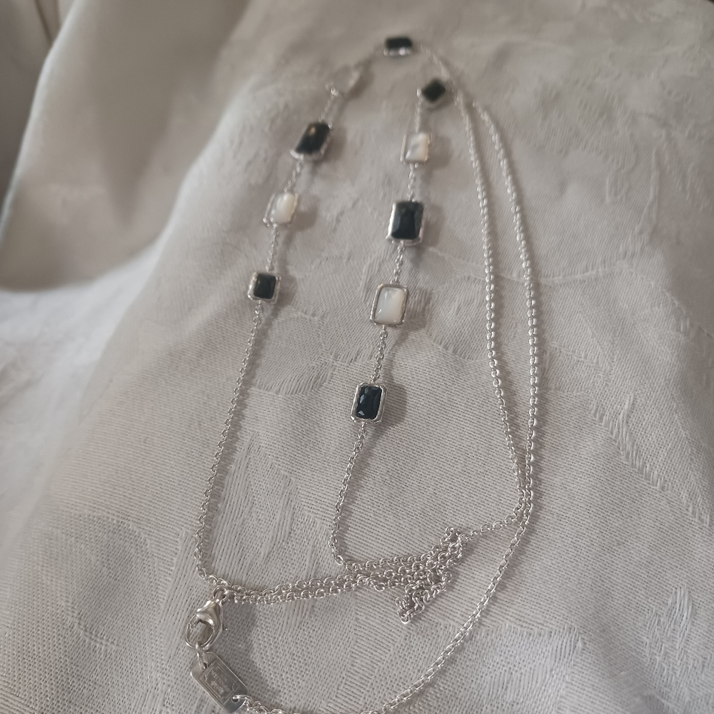 Ippolita Wonderland Necklace in Sterling Silver, Onyx and MOP, 34" - Picture 4 of 10